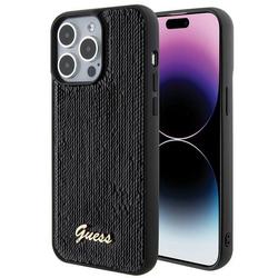 Guess case for iPhone 15 Pro Max 6,7" GUHCP15XPSFDGSK black HC Sequin Script Metal