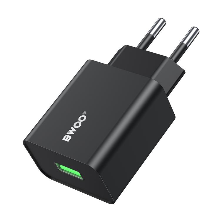 BWOO-seinälaturi CDA249 5V 2,4A USB-A, musta