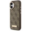 Guess 4G Logo Plate MagSafe case for iPhone 17 brown