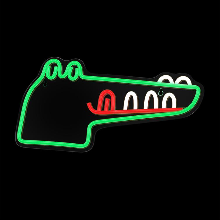 Neon PLEXI LED JURASSIC CROC vihre&auml; FLNJ03 Forever Light