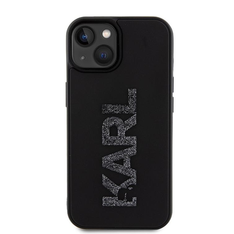 Karl Lagerfeld case for iPhone 15 6,1" KLHCP15S3DMBKCK black HC 3D Logo Glitter