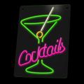Neon PLEXI LED COCKTAILS -valot, pinkki, vihre&auml; FPNE02X Forever Light