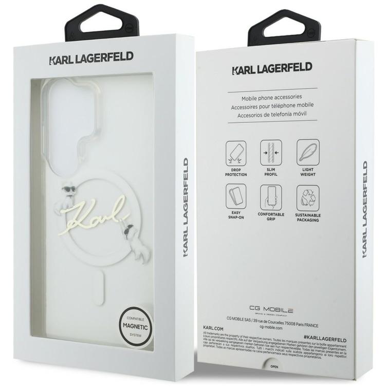 Karl Lagerfeld case IML KC Script MagSafe for Samsung Galaxy S26 Ultra transparent