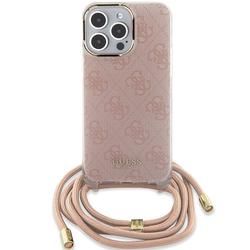 Guess iPhone 15 Pro 6,1" suojakuori GUHCP15LHC4SEP pinkki HC CROSSBODY CORD 4G PRINT