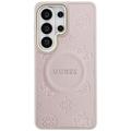 Guess case Saffiano Peony Embossed Ring MagSafe for Samsung Galaxy S26 Ultra pink
