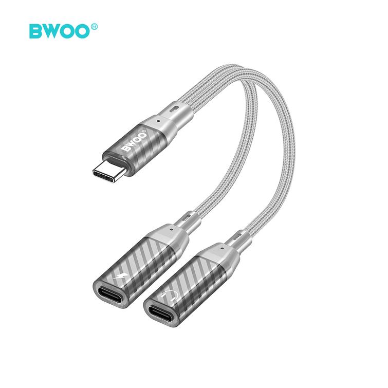 BWOO 2-in-1-sovitin 2 tyypin C porttia 3,5 mm:n liitäntään BZ68