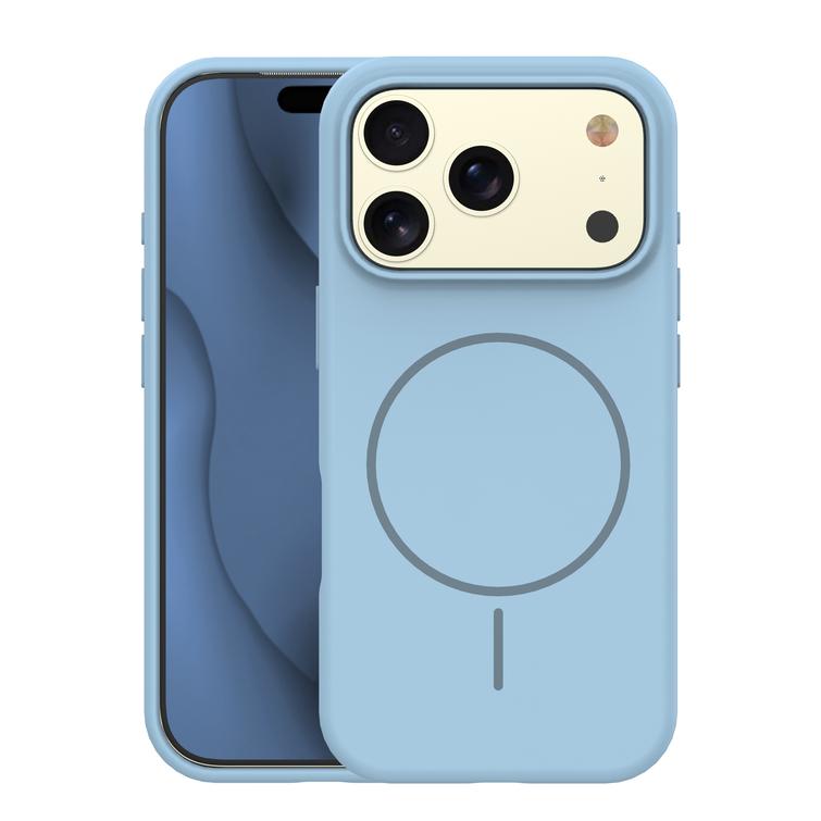 Silikoninen ohut Mag-suojakuori iPhone 17 Pro 6,3":lle vaaleansininen