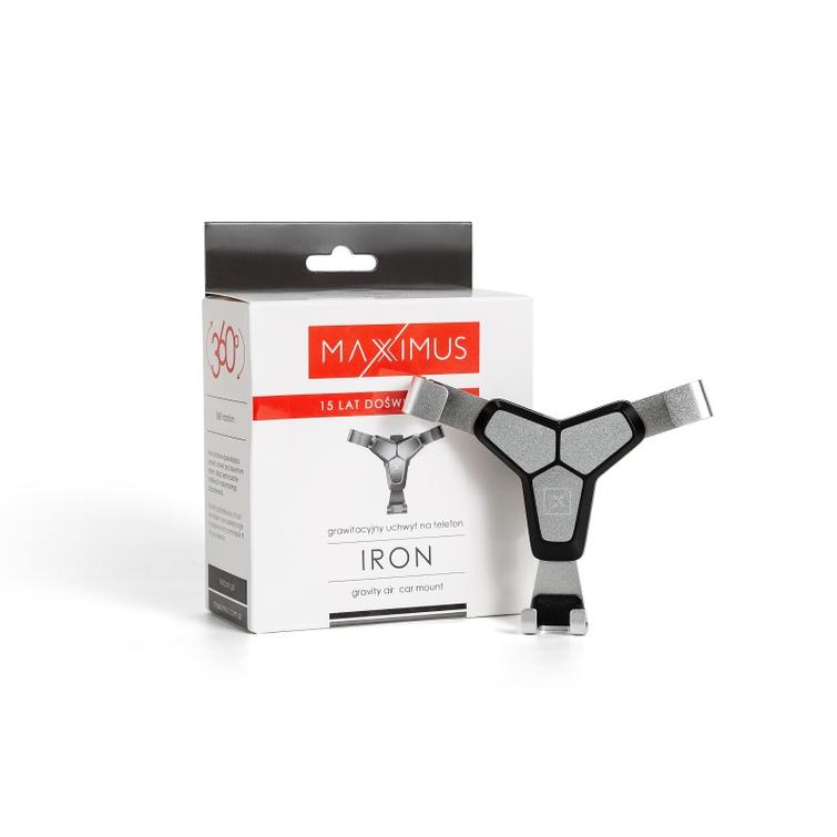 MAXXIMUS IRON CAR HOLDER BLACK/SILVER, GRAVITY / FOR VENT