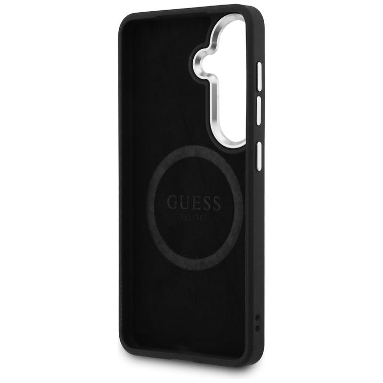 Guess case Fixed Glitter Triangle MagSafe for Samsung Galaxy S26 silver