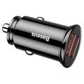 Baseus Dual QC 3.0 USB 2x 30W PD autolaturi 2x USB-porttia 4.8A 60W musta