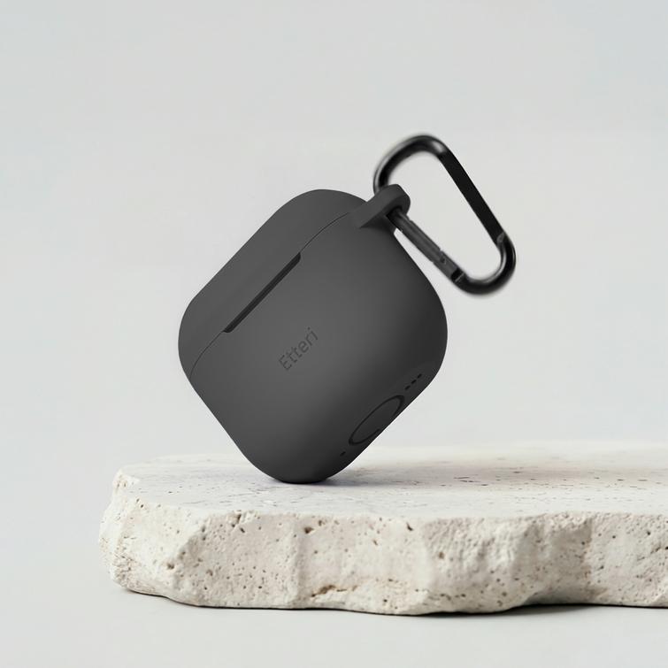 Etteri-silikonikotelo AirPods 4:lle musta