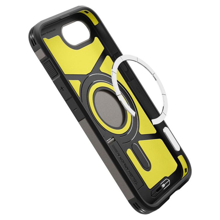 Spigen Tough Armor Mag MagSafe -kotelo iPhone 16E:lle, asemetallin v&auml;rinen