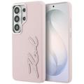 Karl Lagerfeld case Grained Signature Metal Resin Logo for Samsung Galaxy S26 Ultra pink