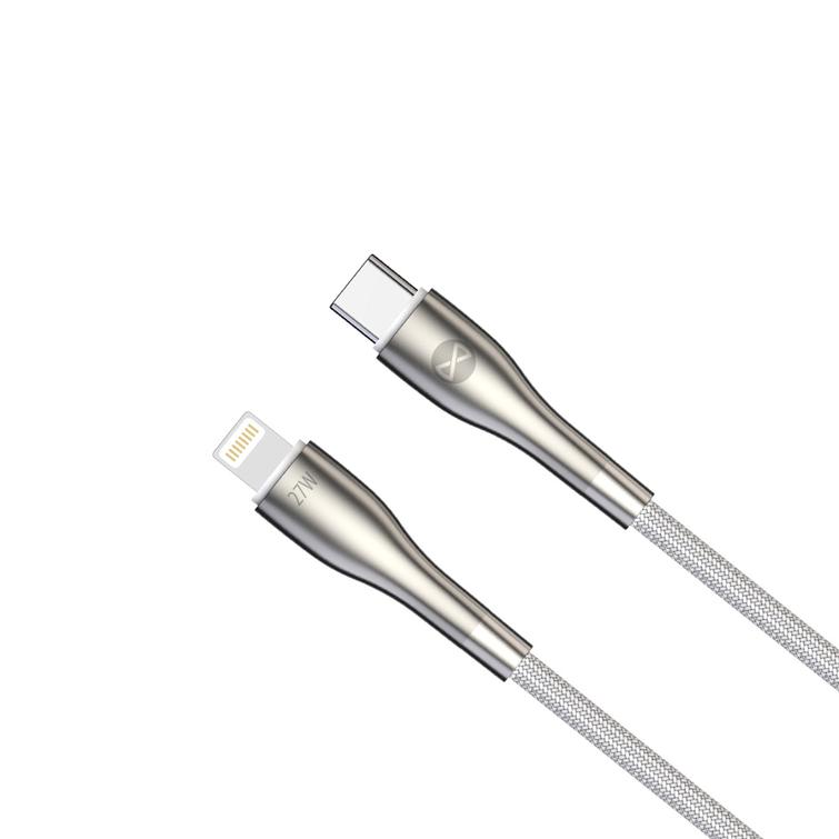 Forever Sleek USB-C - Lightning-kaapeli 1,0 m 27W valkoinen