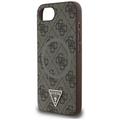 Guess HC MagSafe PU 4G Ring Triangle Logo -suojakuori iPhone 16e:lle, ruskea