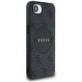 Guess HC MagSafe PU 4G Circle -suojakuori klassisella logolla iPhone 16e:lle, musta