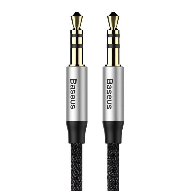 Baseus-äänikaapeli Yiven M30 -liitin 3,5 mm -liitin 3,5 mm 1,0 m hopeanmusta
