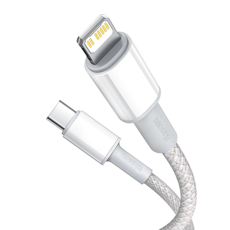 Baseus-kaapeli High Density PD USB-C - Lightning 1,0 m valkoinen 20W