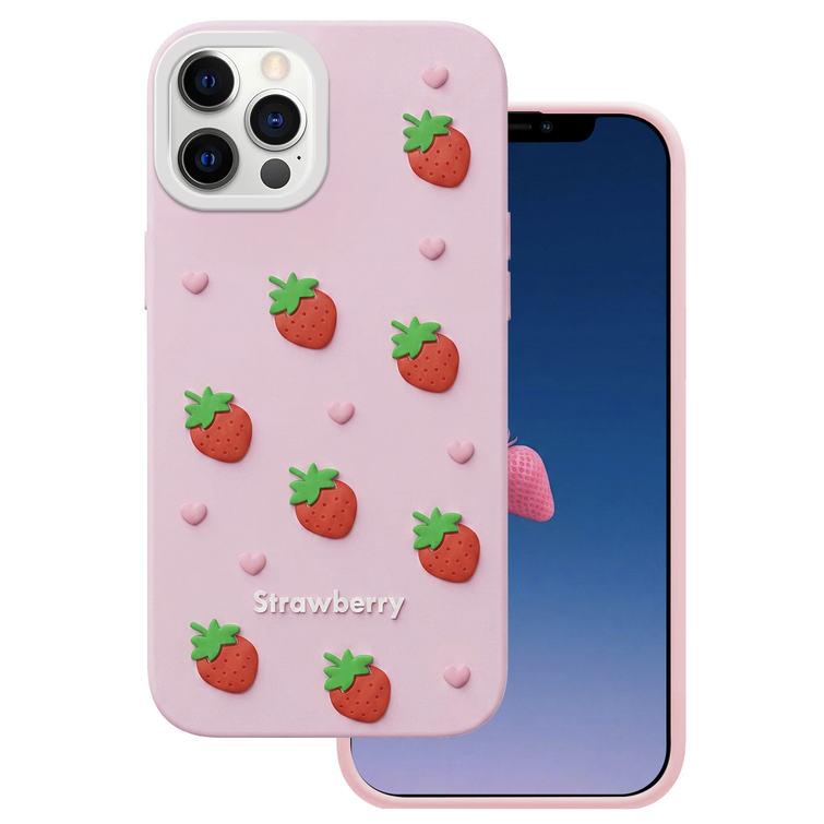 Strawberry case for iPhone 12 / 12 Pro 6,1" pink