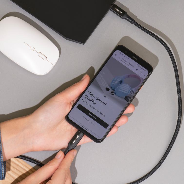 Proove-kaapeli Speed Line USB-C - USB-C 1m 240W musta