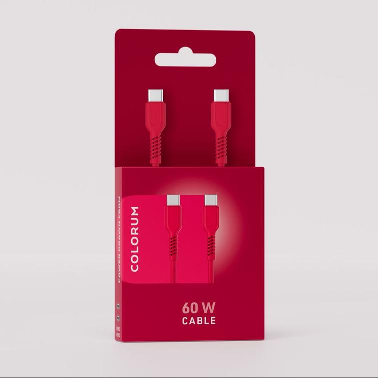 COLORUM kaapeli USB-C - USB-C 1,8m 3A CK60-CC-02 x Magenta