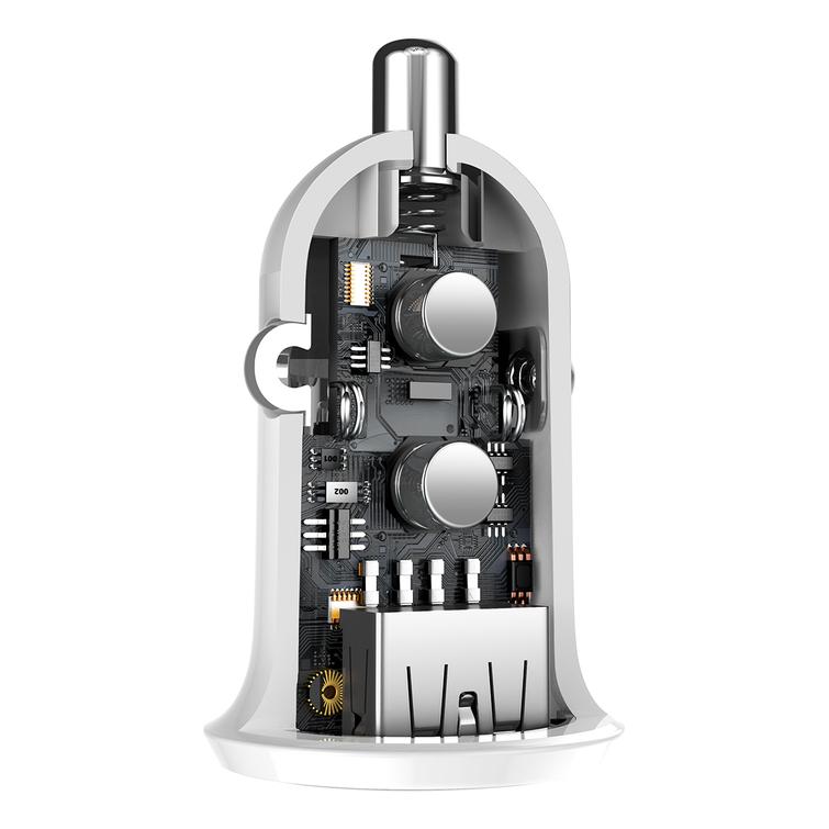 Baseus autolaturi Grain Pro 2x USB 4,8A valkoinen