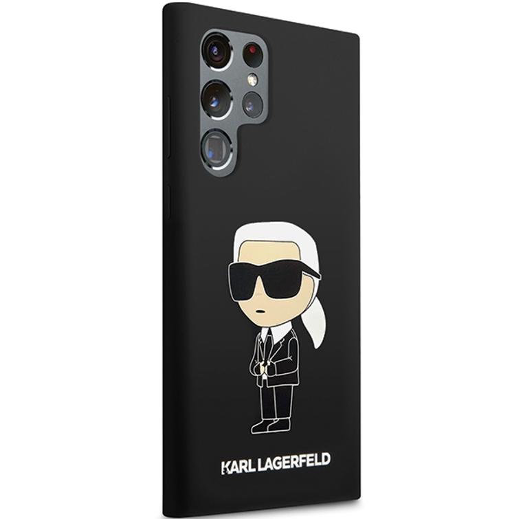 Karl Lagerfeld -suojakuori Samsung Galaxy S24 Ultralle KLHCS24LSNIKBCK musta HC SILICONE NFT IKONIK