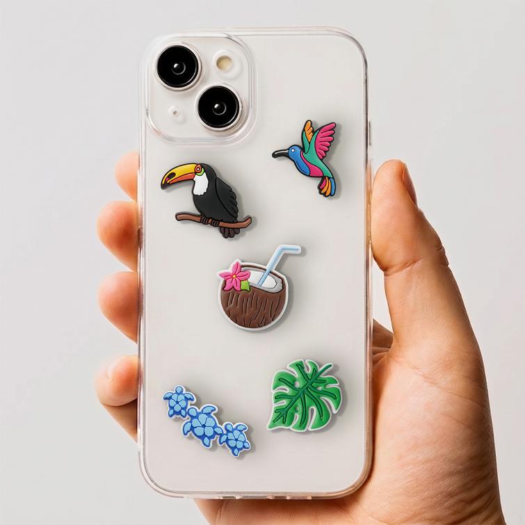 3D-tarra Trooppiset linnut, 5 kpl pakkaus