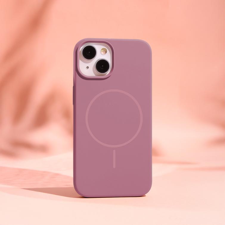 Silicone Thin Mag case for iPhone 15 6,1" rose