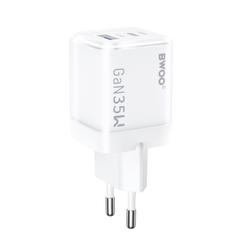 BWOO GaN -sein&auml;laturi CDA222 PD 35W 1 x USB 1 x USB-C, valkoinen