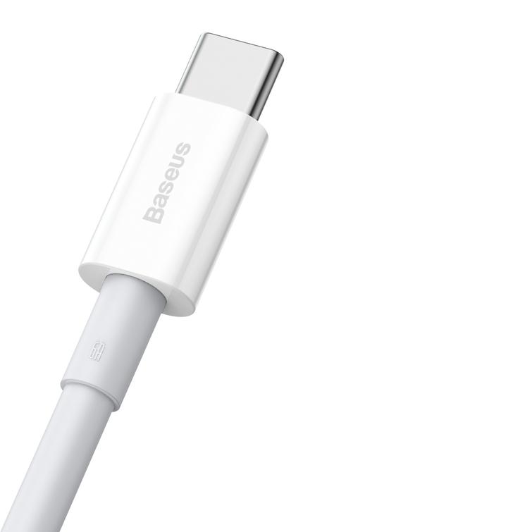 Baseus Superior USB - USB-C -kaapeli 1,0 m valkoinen 66W
