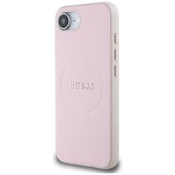 Guess HC MagSafe PU -kuvioitu kultainen rengaskuori iPhone 16e:lle, pinkki