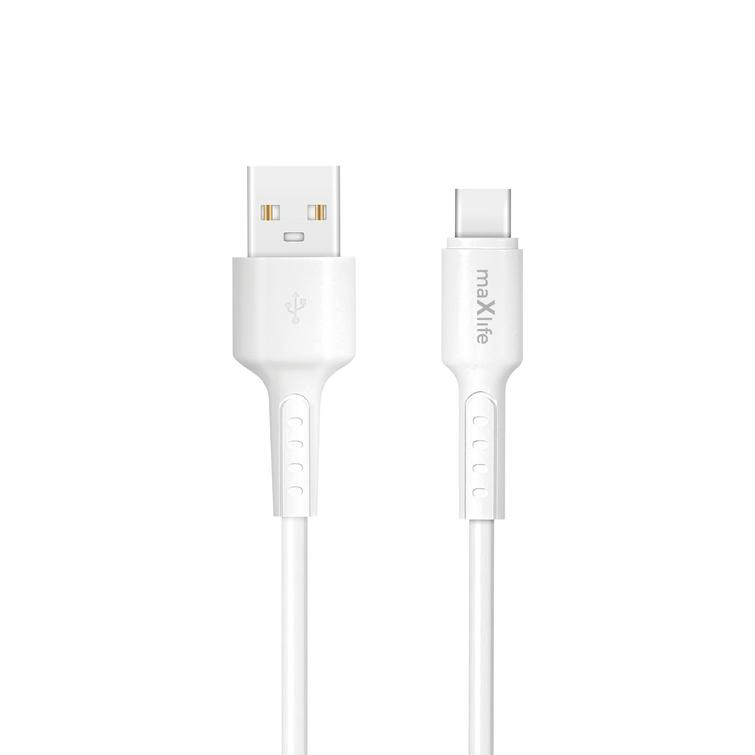 Maxlife MXUC-13 kaapeli USB-A - USB-C 1,0 m 3A valkoinen