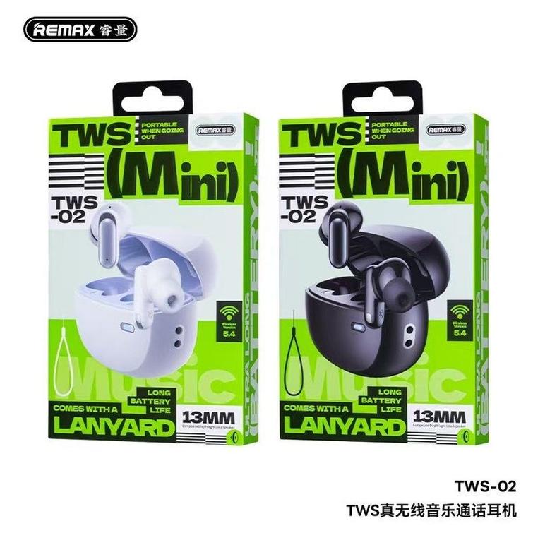BLUETOOTH EARPHONES REMAX TWS-02 BLACK BT 5.4