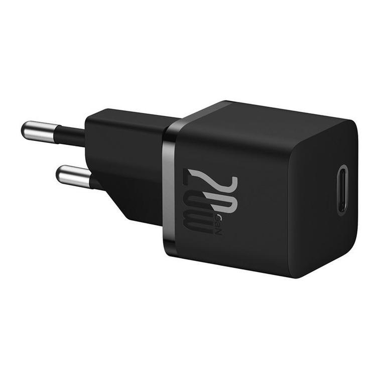 Baseus-seinälaturi GaN5 Mini PD 20W 1x USB-C musta