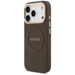 Guess iPhone 17 Pro -suojakuori HC MAGSAFE PU W/ PEONY HOT STAMP ruskea