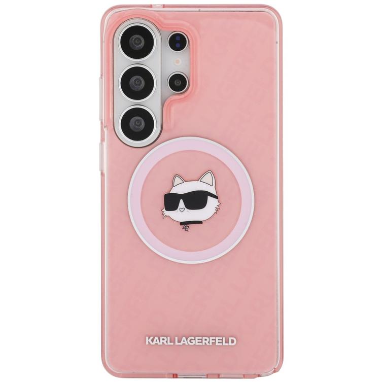 Karl Lagerfeld case IML Repeated Choupette MagSafe for Samsung Galaxy S26 Ultra pink