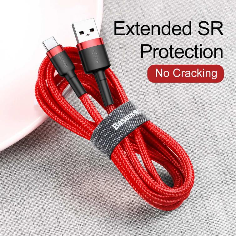 Baseus-kaapeli Cafule USB - USB-C 0,5 m 3A punainen