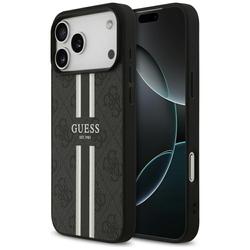 Guess 4G Printed Stripes MagSafe -suojakuori iPhone 17 Pro Maxille, musta