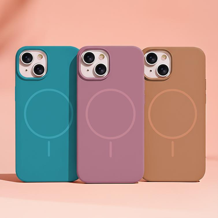 Silicone Thin Mag case for iPhone 15 6,1" rose
