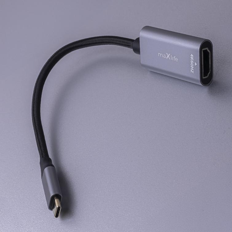 Maxlife-sovitin MXHC-01 HDMI - USB-C 4K 60HZ musta