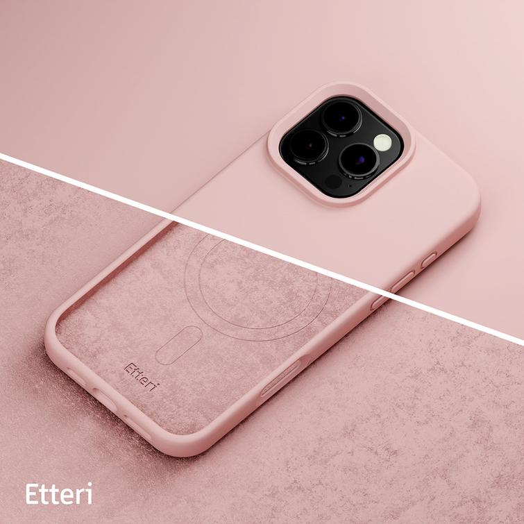 Etteri Silicone Mag kotelo iPhone 16 Prolle 6,3" vaaleanpunainen