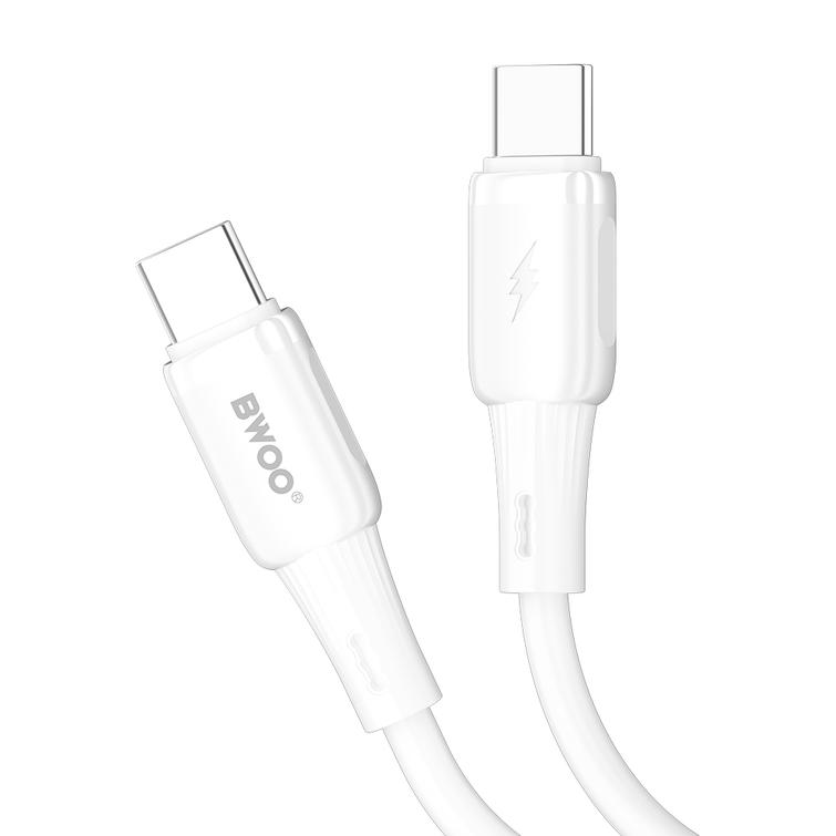 BWOO silikonikaapeli X329CC 65W USB-C 1m valkoinen