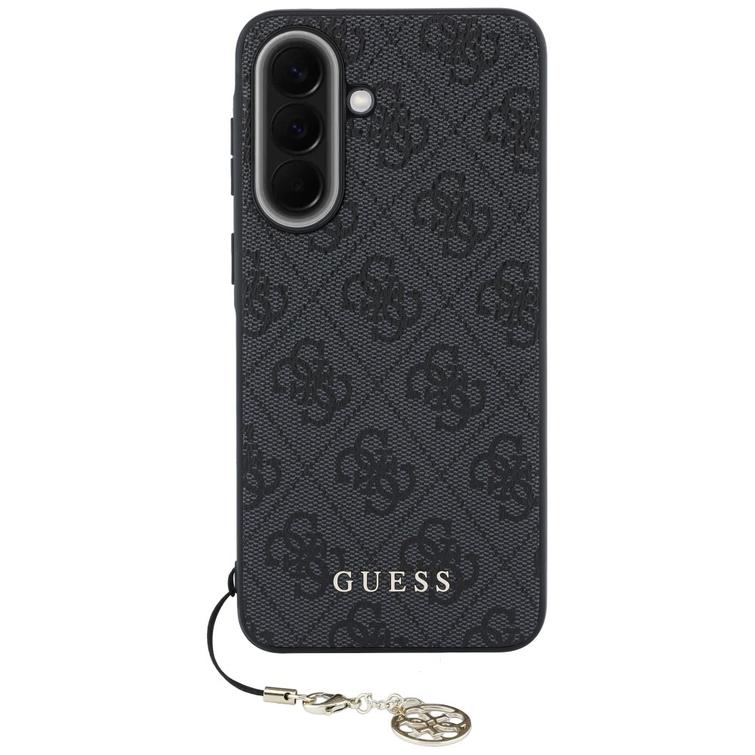 Guess HC PU 4G Classic Logo case with charm for Samsung Galaxy A37 black