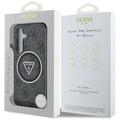 Guess HC Magnetic IML Metal Glitter 4G Circle Triangle -suojakuori Samsung Galaxy S25:lle, musta