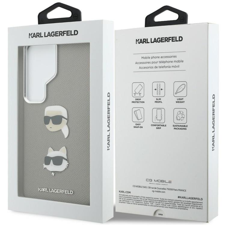 Karl Lagerfeld case Saffiano Double Heads Metal for Samsung Galaxy S26 Ultra silver