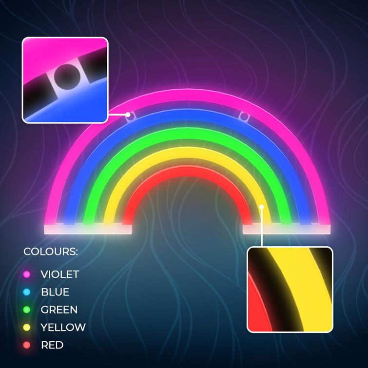 Neon LED-valo RAINBOW 5 v&auml;ri&auml; FLNE14X Forever Light