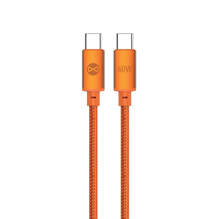 Forever Saffron cable USB-C - USB-C 1,0 m 60W orange