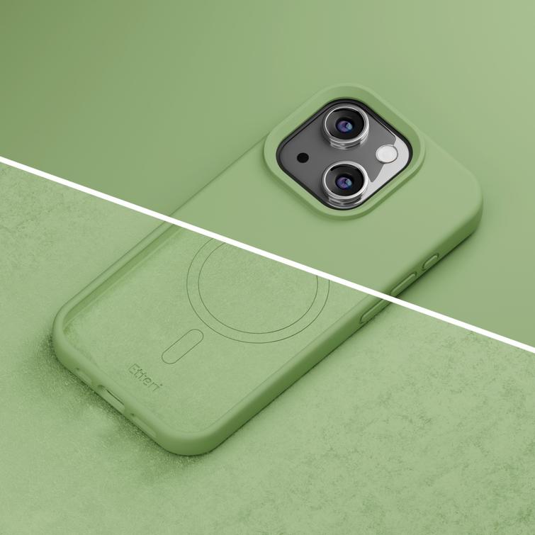 Etteri Silicone Mag kotelo iPhone 13:lle 6,1" vaaleanvihre&auml;