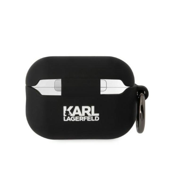 Karl Lagerfeld Airpods Pro 2 -kuulokkeiden suojakuori KLAP2RUNIKK musta 3D-silikoni NFT Karl